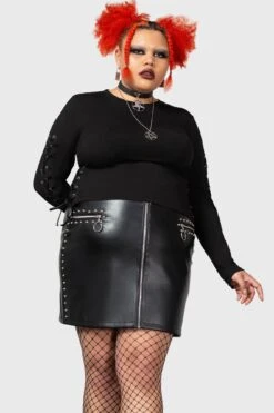 Agnetha Lace Up Top [PLUS] -Gothic Wear Store AGNETHA LACE TOP PLUS W D