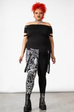 Amnesia Leggings [PLUS] -Gothic Wear Store AMNESIA LEGGINGS PLUS W F
