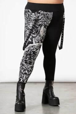 Amnesia Leggings [PLUS] -Gothic Wear Store AMNESIA LEGGINGS PLUS W H