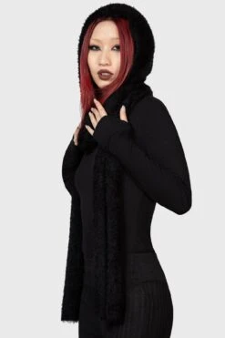 Ashen Hooded Scarf -Gothic Wear Store ASHEN HOODED SCARF W D