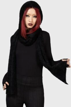 Ashen Hooded Scarf -Gothic Wear Store ASHEN HOODED SCARF W E
