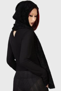 Ashen Hooded Scarf -Gothic Wear Store ASHEN HOODED SCARF W F