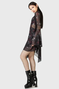 Bellflora Mesh Dress -Gothic Wear Store BELLAFLORA MESH DRESS W D