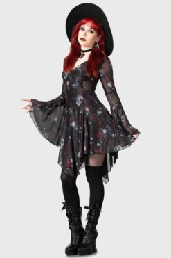 Bellflora Mesh Dress -Gothic Wear Store BELLFLORA MESH DRESS W B 1