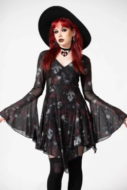 Bellflora Mesh Dress -Gothic Wear Store BELLFLORA MESH DRESS W C