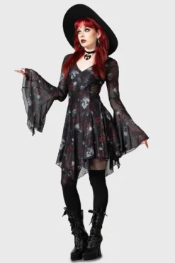 Bellflora Mesh Dress -Gothic Wear Store BELLFLORA MESH DRESS W D