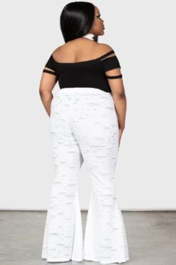 Biter Flares [WHITE] [PLUS] -Gothic Wear Store BITERS FLARES PLUS WHITE W E