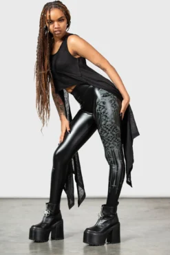 Catacomb And Crosses Leggings -Gothic Wear Store CATACOMBES AND CROSSES LEGGINGS W D