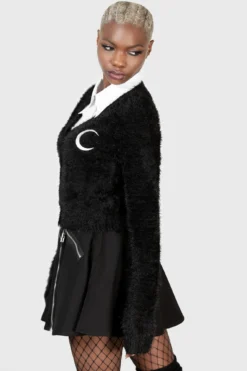 Crescent Knit Cardigan -Gothic Wear Store CRECENT KNIT CARDIGAN W F