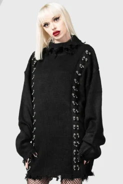 Daith Knit Sweater -Gothic Wear Store DAITH KNIT SWEATER W B