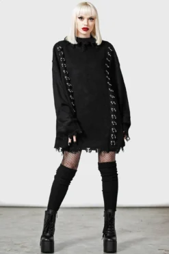 Daith Knit Sweater -Gothic Wear Store DAITH KNIT SWEATER W D