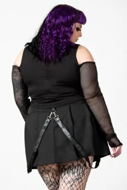 Dark Half Long Sleeve Top [PLUS] -Gothic Wear Store DARK HALF LONG SLEEVE TOP PLUS W E