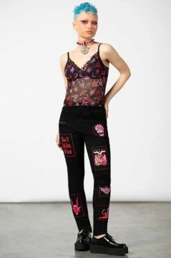 Dealer Patched Jeans -Gothic Wear Store DEALER PATCHED JEANS WOMENS D