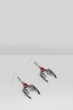 Demon Night Drop Earrings [RED] -Gothic Wear Store DEMON NIGHT DROP EARRINGS RED D