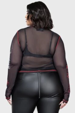 Devillment Mesh Long Sleeve Top [PLUS] -Gothic Wear Store DEVILLMENT MESH LONG SLEEVE TOP PLUS W F