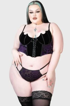 Fang Burnout Velvet Panty [PLUS] -Gothic Wear Store FANG BURNOUT VELVET PANTY PLUS W E
