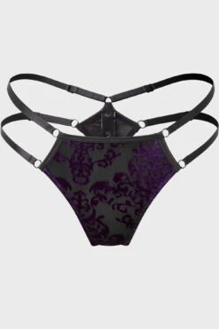 Fang Burnout Velvet Panty [PLUS] -Gothic Wear Store FANG BURNOUT VELVET PANTY PLUS W f
