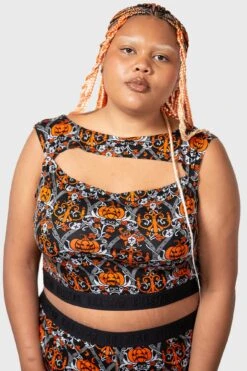 Fascinate Crop Top [PLUS] -Gothic Wear Store FASCINATE CROP TOP PLUS W D