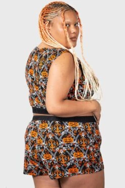 Fascinate Crop Top [PLUS] -Gothic Wear Store FASCINATE CROP TOP PLUS W F