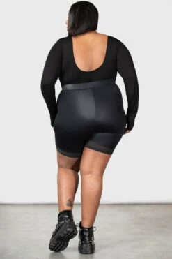 Flexi Demon Long Sleeve Leotard [PLUS] -Gothic Wear Store FLEXI DEMON LONG SLEEVE LEOTARD PLUS W F