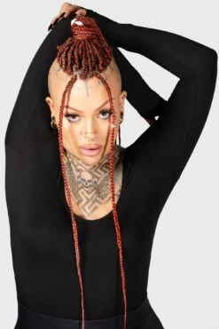 Flexi Demon Long Sleeve Leotard -Gothic Wear Store FLEXI DEMON LONG SLEEVE LEOTARD W D