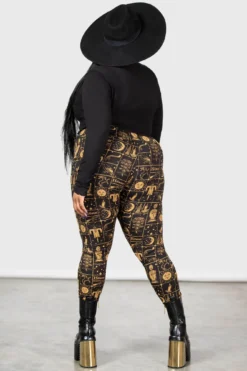 Folk Horror Leggings [PLUS] -Gothic Wear Store FOLK HORROR LEGGINGS PLUS W D