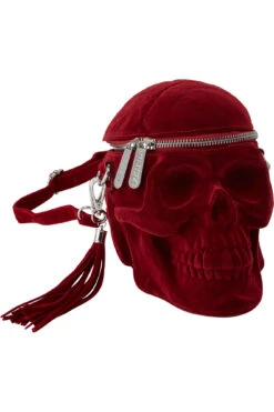 Grave Digger Skull Handbag [BLOOD] -Gothic Wear Store GRAVEDIGGER HANDBAG BLOODVELVET