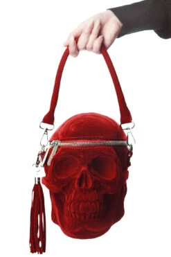 Grave Digger Skull Handbag [BLOOD] -Gothic Wear Store GRAVEDIGGER HANDBAG BLOODVELVET B