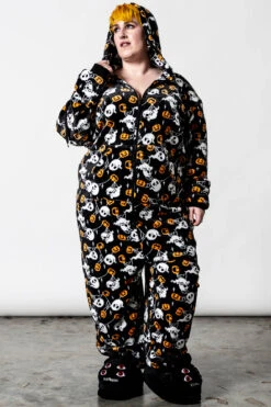 Haunted Pumpkin Onesie [PLUS] -Gothic Wear Store HAUNTED PUMPKIN ONESIE PLUS C