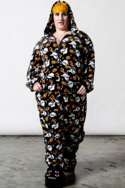 Haunted Pumpkin Onesie [PLUS] -Gothic Wear Store HAUNTED PUMPKIN ONESIE PLUS E