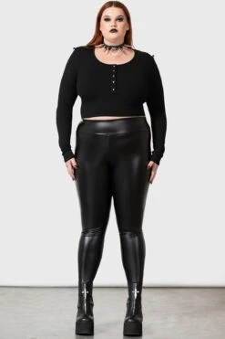 Haunted Vampiress Leggings [PLUS] -Gothic Wear Store HAUNTED VAMPRESS LEGGINGS PLUS W D