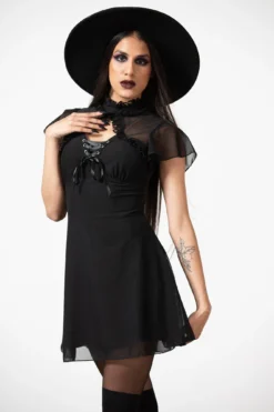Hauntilda Keyhole Dress -Gothic Wear Store HAUNTILDA KEYHOLE DRESS W F