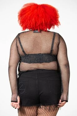 Hellia Fishnet Top [PLUS] -Gothic Wear Store HELLIA FISHNET TOP PLUS W E