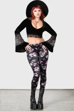 Hematite Leggings [BLACK/PINK] -Gothic Wear Store HEMATITE LEGGINGS PINK W D