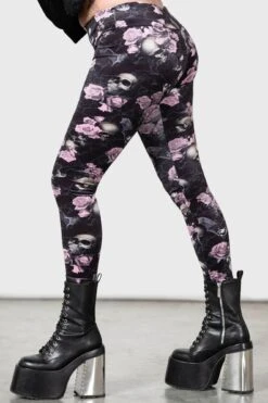 Hematite Leggings [BLACK/PINK] -Gothic Wear Store HEMATITE LEGGINGS PINK W E