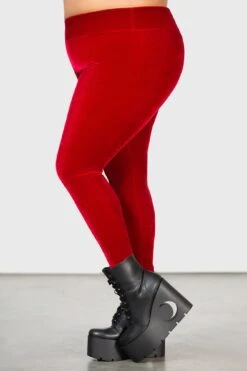 Hematite Leggings [RUBY] [PLUS] -Gothic Wear Store HEMATITE LEGGINGS RUBY PLUS W D