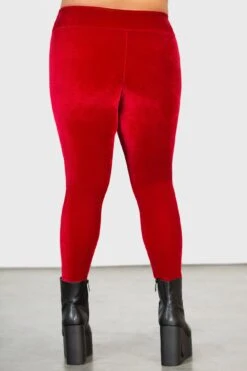 Hematite Leggings [RUBY] [PLUS] -Gothic Wear Store HEMATITE LEGGINGS RUBY PLUS W E