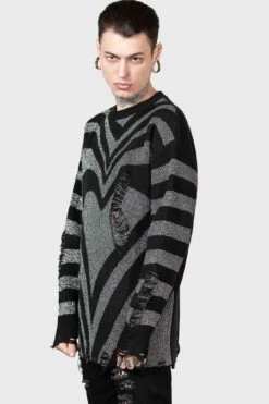 Libi Sweater [B] -Gothic Wear Store LIBI SWEATER GREY MENS E