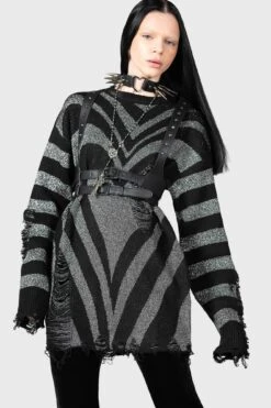 Libi Sweater [B] -Gothic Wear Store LIBI SWEATER GREY W C