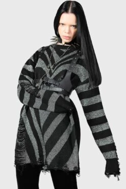 Libi Sweater [B] -Gothic Wear Store LIBI SWEATER GREY W E