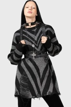 Libi Sweater [B] -Gothic Wear Store LIBI SWEATER GREY W F