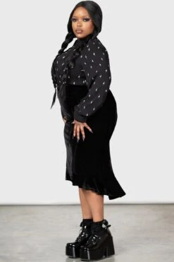 Little Storm Cloud Midi Skirt [PLUS] -Gothic Wear Store LITTLE STORM CLOUD MIDI SKIRT PLUS W D