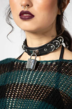 Lock N' Load Padlock Choker -Gothic Wear Store LOCK N LOAD CHOKER W 3