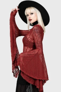 Lorelena Bodysuit [RED] -Gothic Wear Store LORELENA BODYSUIT RED W C