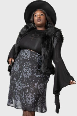 Luella Bias Midi Skirt [PLUS] -Gothic Wear Store LUELLA BIAS MIDI SKIRT PLUS W D