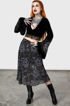 Luella Bias Midi Skirt -Gothic Wear Store LUELLA BIAS MIDI SKIRT W E