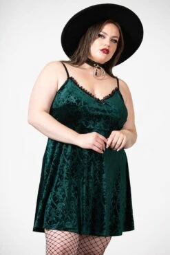 Mistress Of Mayhem Skater Dress [EMERALD] [PLUS] -Gothic Wear Store MISTRESS OF MAYHEM DRESS EMERALD PLUS W D