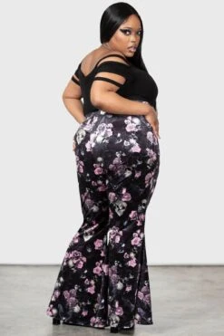 Moondance Bell Bottoms [BLACK/PINK] [PLUS] -Gothic Wear Store MOONDANCE BELL BOTTOMS PLUS W D