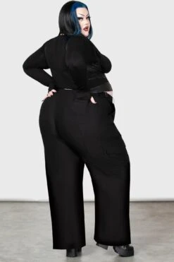 Moray High Waisted Trousers [PLUS] -Gothic Wear Store MORAY HIGH WAISTED TROUSERS PLUS W 4
