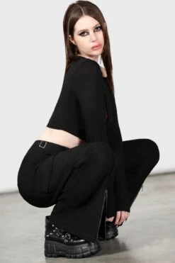 Moray High Waisted Trousers 7 Moray High Waisted Trousers -Gothic Wear Store MORAY HIGH WAISTED TROUSERS W 4